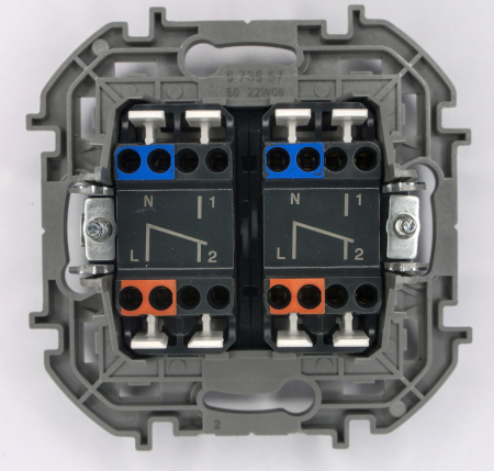 Переключатель модульный двухклавишный - INSPIRIA -10 AX - 250 В~ - алюминий Legrand 673657