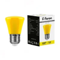 Лампа светодиодная LED 1вт Е27 желтый колокольчик FERON LB-372 25935