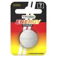 Батарейка Трофи CR2016-1BL ENERGY POWER Lithium (10/240/38400)