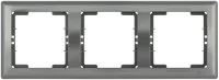 Рамка 3 местная горизонтальная BOLERO антрацит IEK EMB30-K95