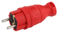 Вилка каучуковая з/з прямая 16A IP44 красная V8-RED-IP44 ЭРА Б0044547