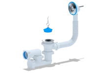 Сифон для ванны АНИ 1 1/2' x 40 с выпуском и переливом регулируемый