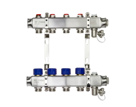 Коллекторная группа SSM-5R set 5 контуров 1' x 3/4' с термостатическими клапанами и кронштейнами Ридан 088U0975R